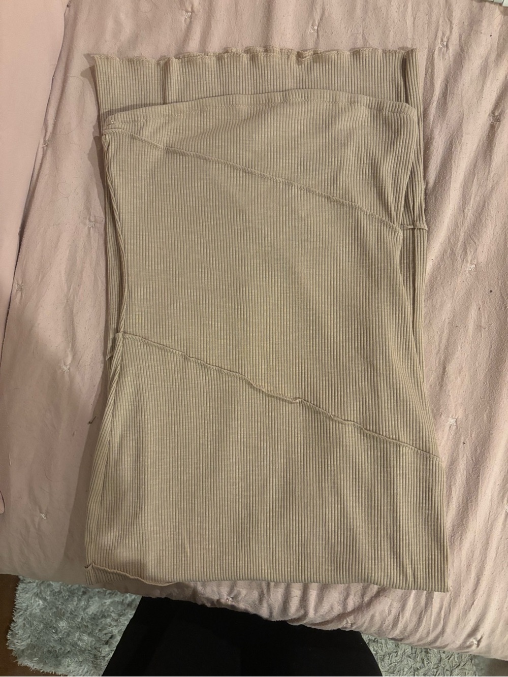 NWT Ribbed Tube Dress in Light Beige